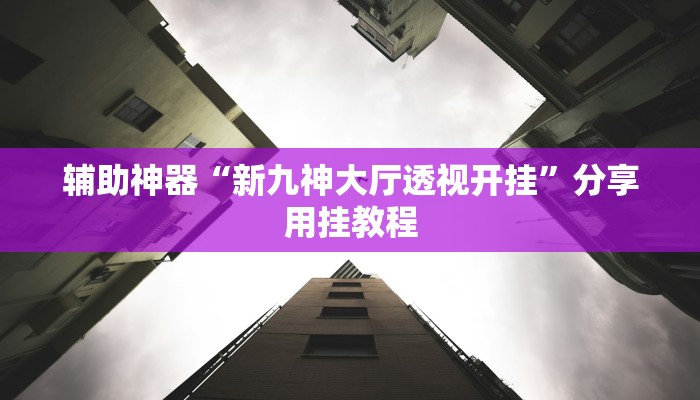 辅助神器“新九神大厅透视开挂”分享用挂教程