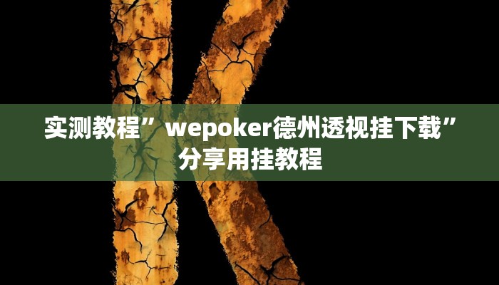 实测教程”wepoker德州透视挂下载”分享用挂教程 实测教程”wepoker德州透视挂下载”分享用挂教程