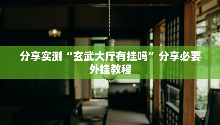 分享实测“玄武大厅有挂吗”分享必要外挂教程