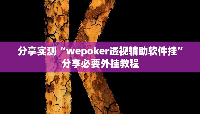 分享实测“wepoker透视辅助软件挂”分享必要外挂教程