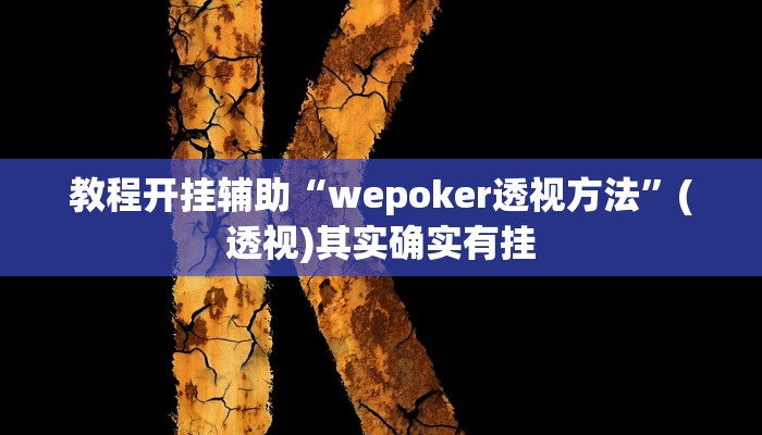 教程开挂辅助“wepoker透视方法”(透视)其实确实有挂
