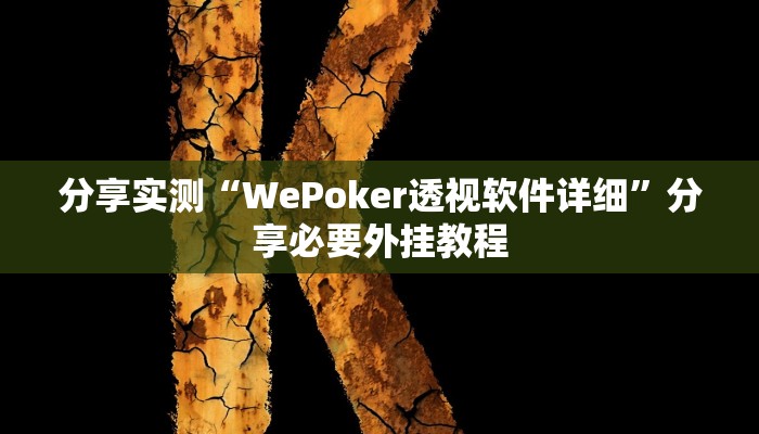分享实测“WePoker透视软件详细”分享必要外挂教程
