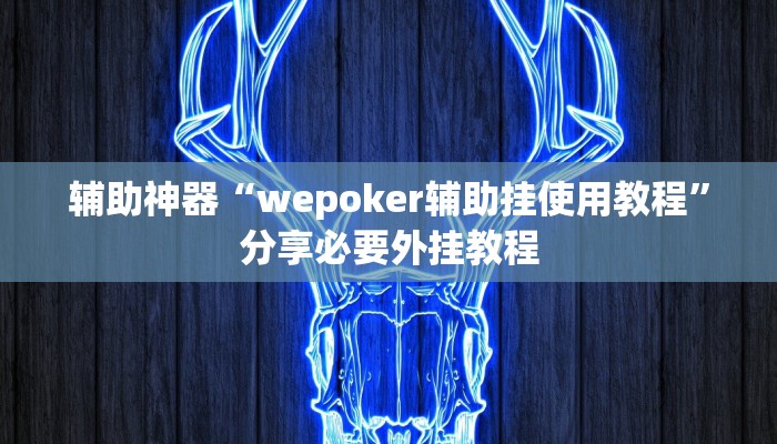辅助神器“wepoker辅助挂使用教程”分享必要外挂教程