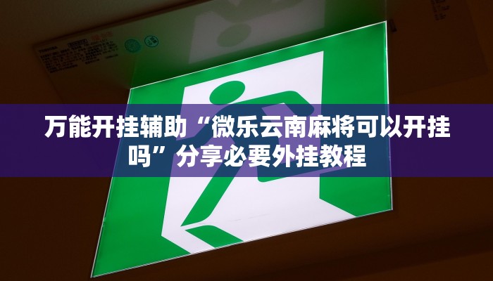 万能开挂辅助“微乐云南麻将可以开挂吗”分享必要外挂教程 万能开挂辅助“微乐云南麻将可以开挂吗”分享必要外挂教程