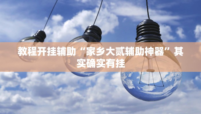 教程开挂辅助“家乡大贰辅助神器”其实确实有挂