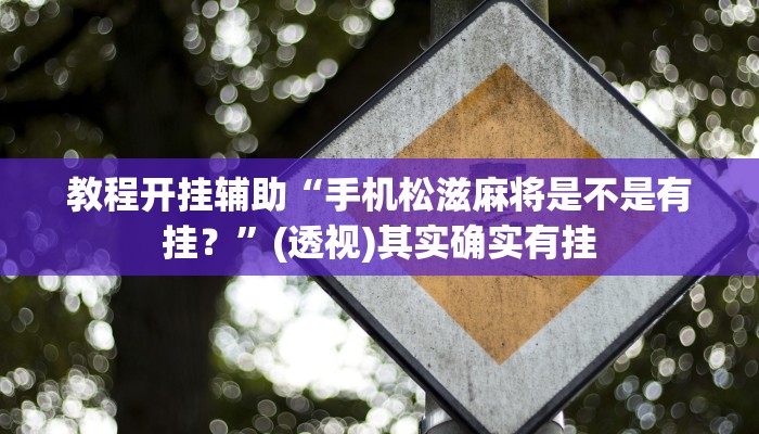 教程开挂辅助“手机松滋麻将是不是有挂?”(透视)其实确实有挂 教程开挂辅助“手机松滋麻将是不是有挂?”(透视)其实确实有挂